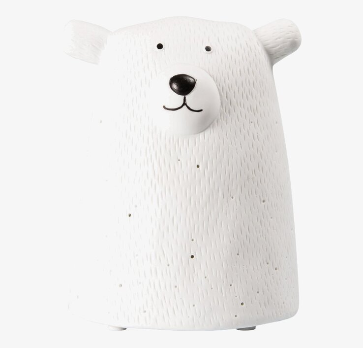 Bordslampa Björn Vit från By ON med detaljerad björndesign
