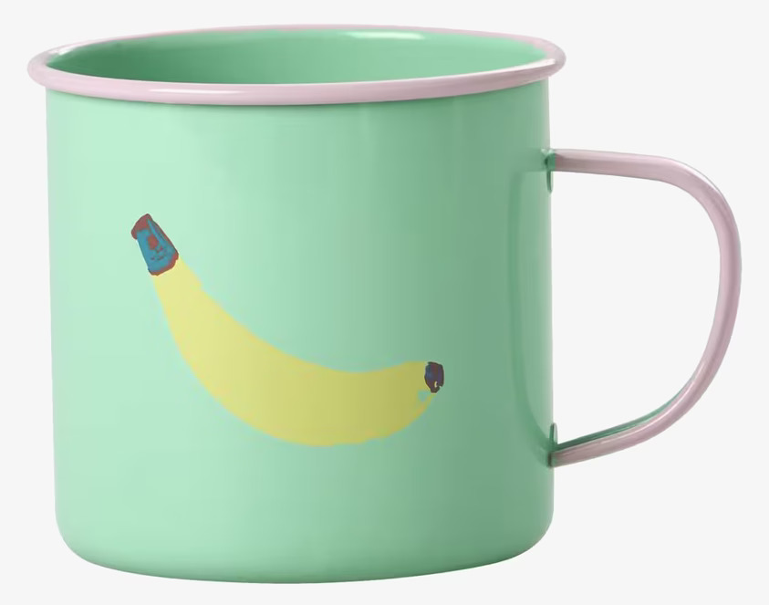 Mugg Emalj Banana Print från Rice med livfull design