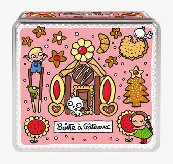 Bild av plåtburk med livfulla illustrationer och design