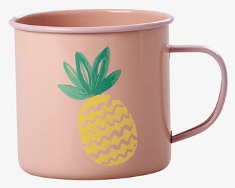 Mugg Emalj Pineapple Print från Rice med ananasmotiv
