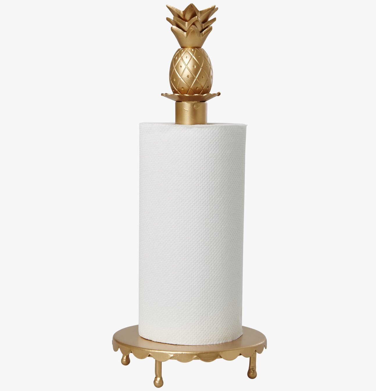 Pappershållare Ananas Guld från Rice mot vit bakgrund