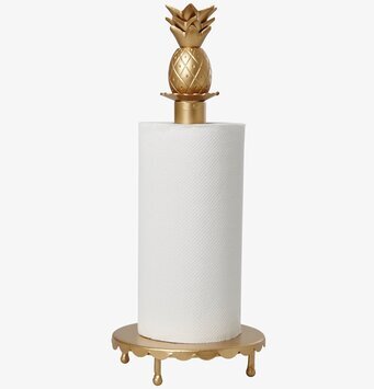 Pappershållare Ananas Guld från Rice mot vit bakgrund