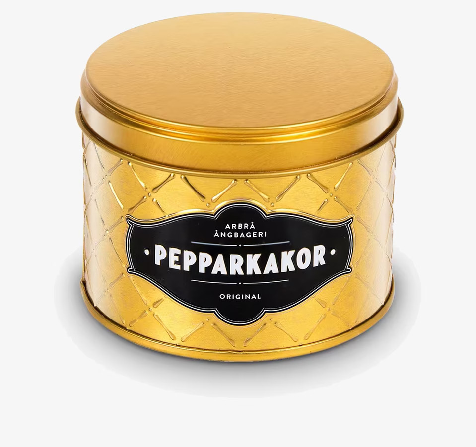 Pepparkakor Miniburk Guld från Finsmakeriet i metall