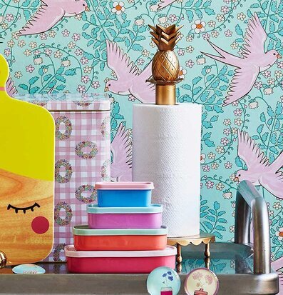 Pappershållare Ananas Guld från Rice i färgglatt kök