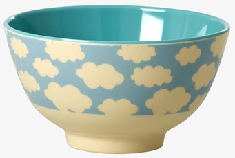 Liten Skål Cloud Print från Rice med molnmönster och turkos insida