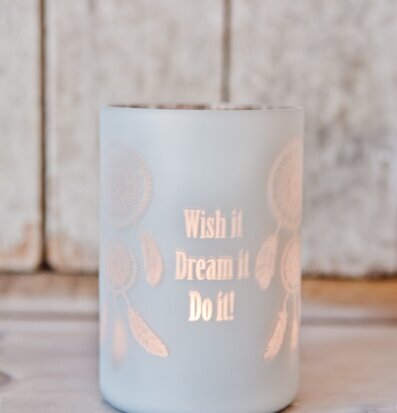 Dreamcatcher Vit - Majas Cottage ljuslykta på träyta