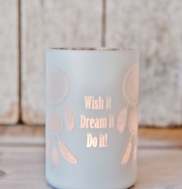 Dreamcatcher Vit - Majas Cottage ljuslykta på träyta