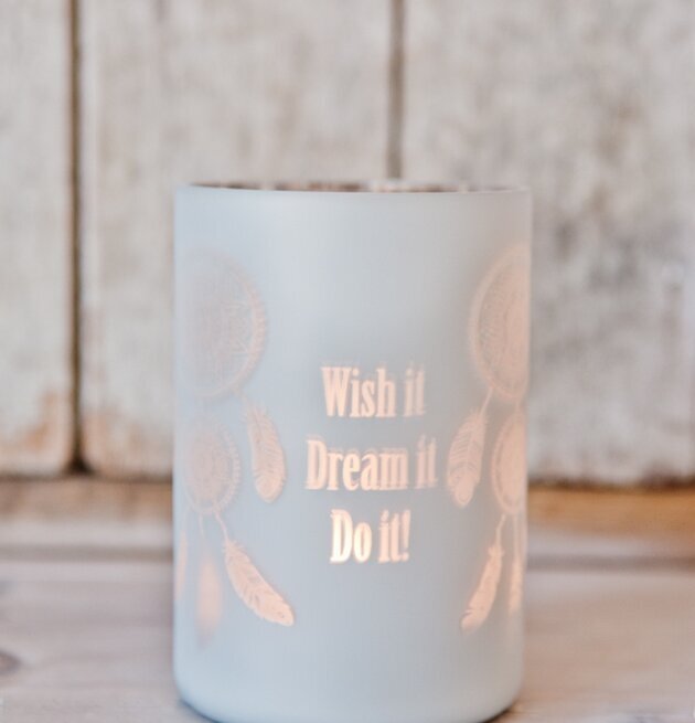 Dreamcatcher Vit - Majas Cottage ljuslykta på träyta