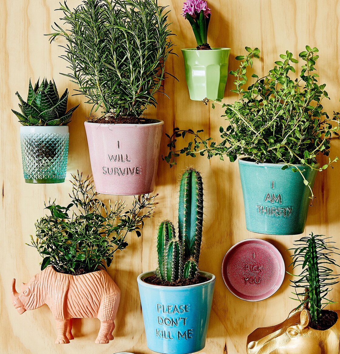 Blomkruka Please Don´t från Rice i turkosblå keramik