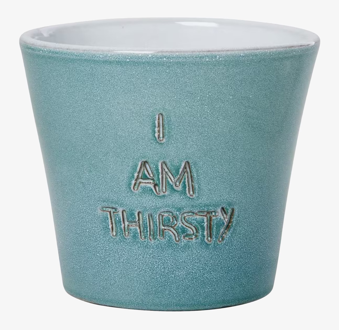 Blomkruka I Am Thirsty från Rice i blågrön keramik