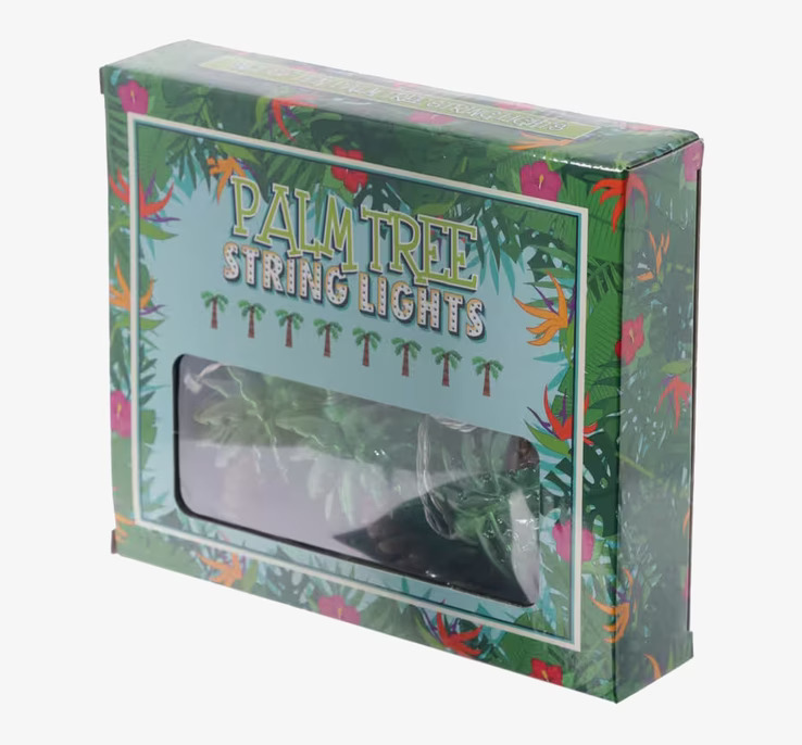 Palm LED Ljusslinga från Puckator i färgglad förpackning