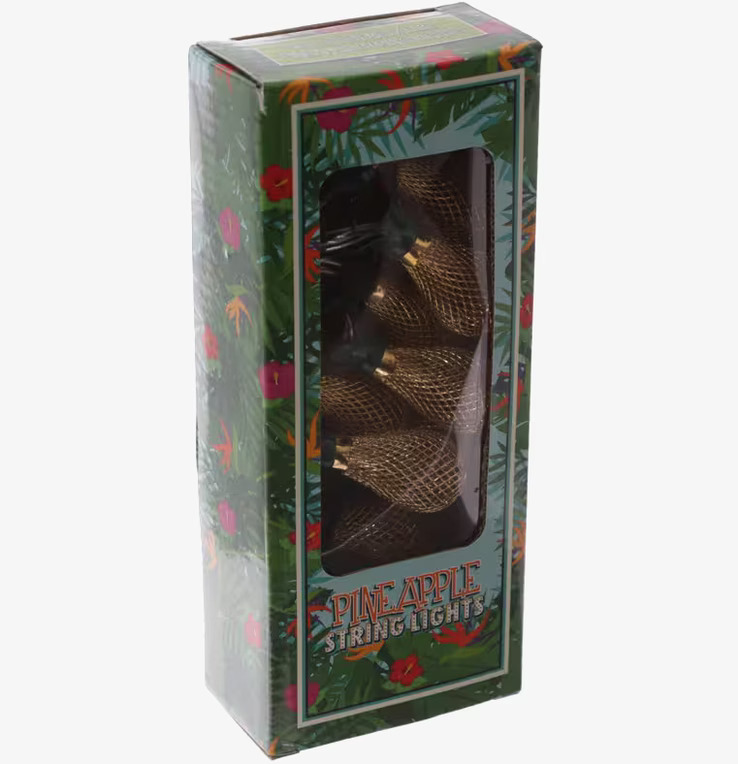 Ananas Guld LED Ljusslinga från Puckator i färgglad kartong