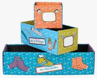 Box Babyprylar Blå från Derriére la porte, färgglada boxar