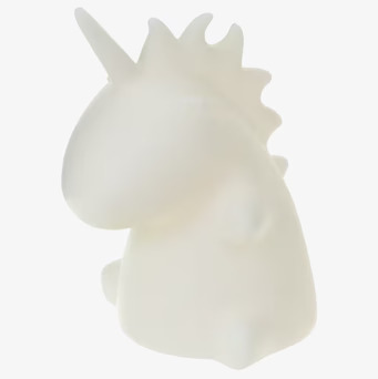 Nattlampa Enhörning från Puckator i vit, sittande design