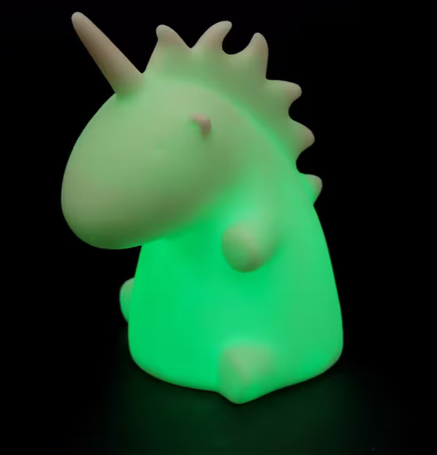 Nattlampa Enhörning från Puckator med mjukt grönt sken