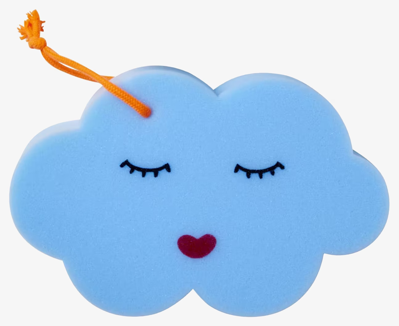 Tvättsvamp Moln Blå från Rice med ansikte och upphängningsögla