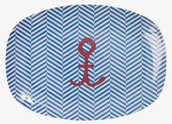 Liten Tallrik Sailor & Anchor Print från Rice med maritimt tema