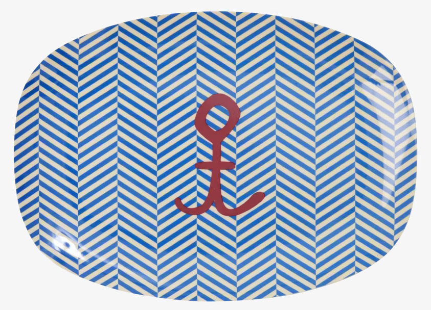 Liten Tallrik Sailor & Anchor Print från Rice med maritimt tema