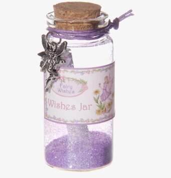 Önskeburk Älva från Puckator med lila glitter och älvhänge