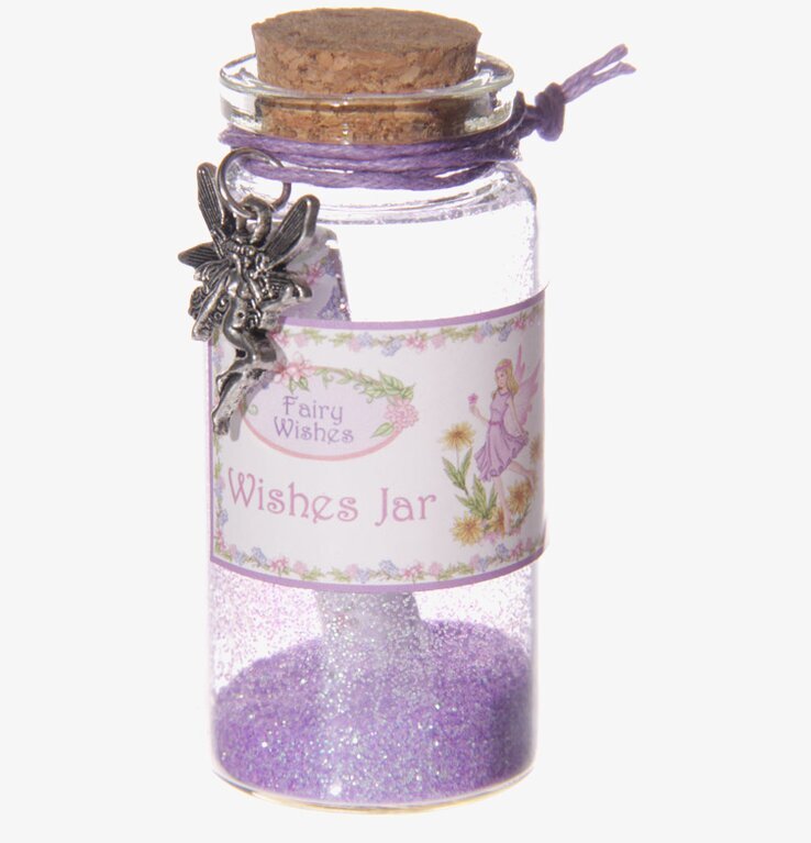 Önskeburk Älva från Puckator med lila glitter och älvhänge