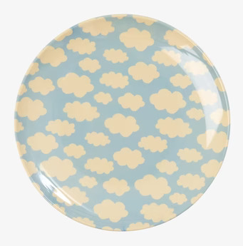 Desserttallrik Cloud Print från Rice med blå och vita moln
