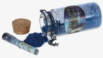 Önskeburk Unicorn Blå från Puckator fylld med blått glitter