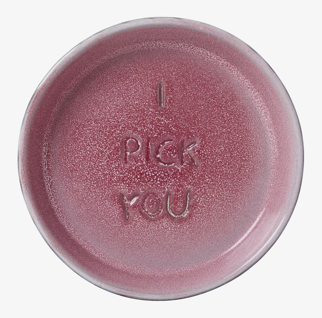 Keramikfat I Pick You från Rice med rosa och röd glasering