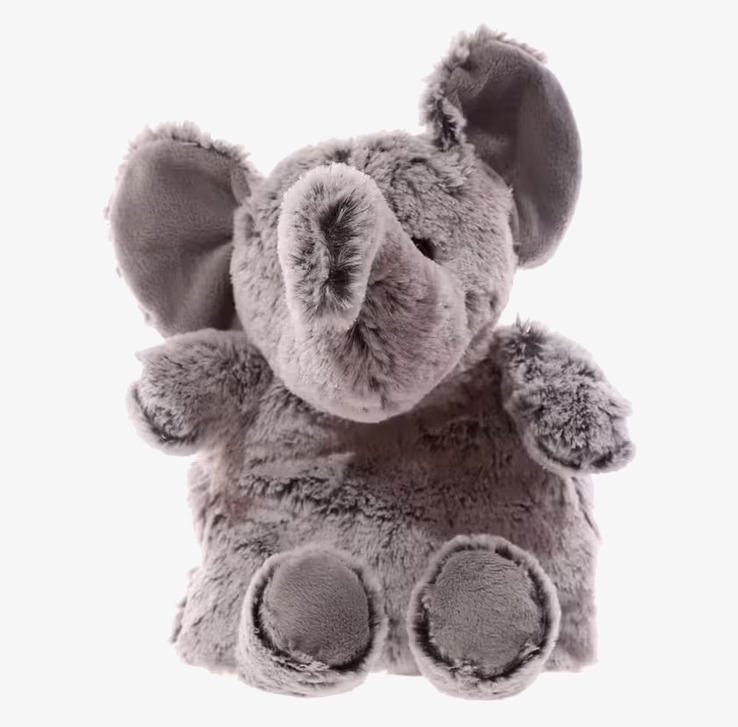 Värmepåse Elefant från Puckator med mjuk plysch och värme