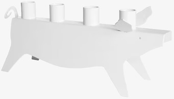 Ljusstake Julgris Vit från Ernst i vitmålad metall