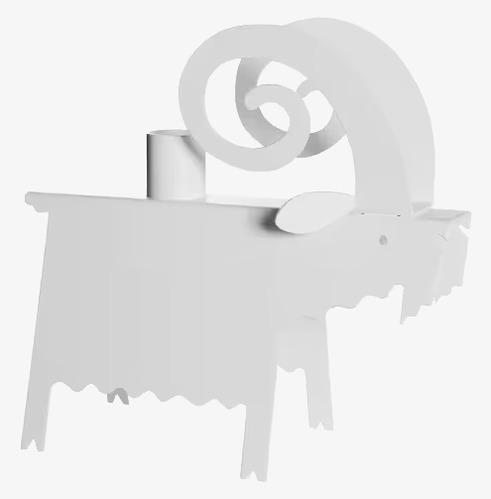 Ljusstake Bock Vit från Ernst, vit bockformad ljusstake