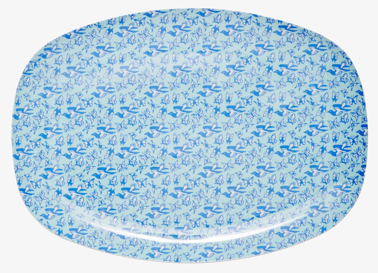 Tallrik Fåglar & Fjärilar från Rice med blått mönster