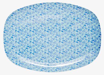 Tallrik Fåglar & Fjärilar från Rice med blått mönster