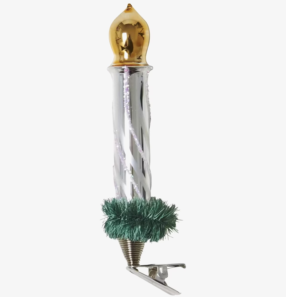 Candle Ornament från Rice med realistisk flamma och klämma