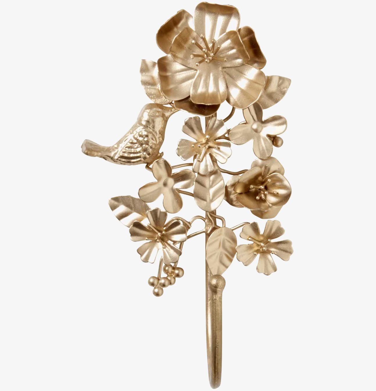 Hängare Guld från Rice med blommor och en liten fågel