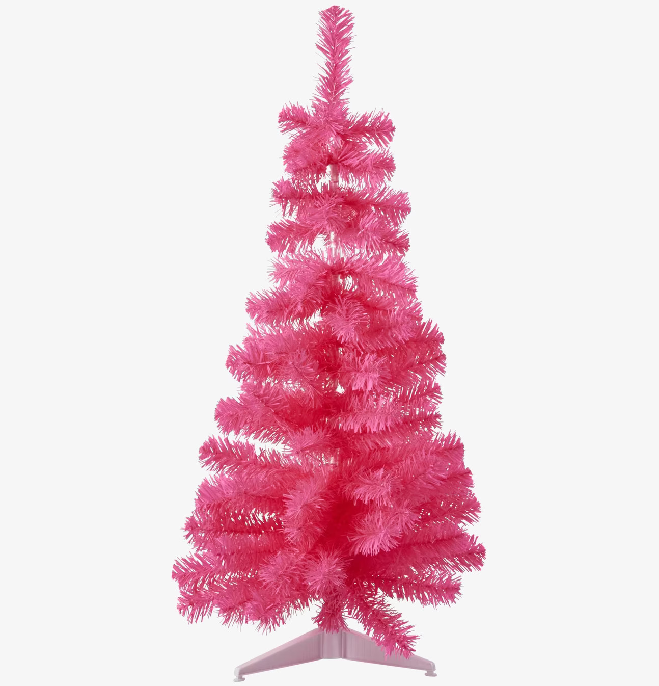 Julgran Neon Pink från Rice i neonrosa på vit bakgrund