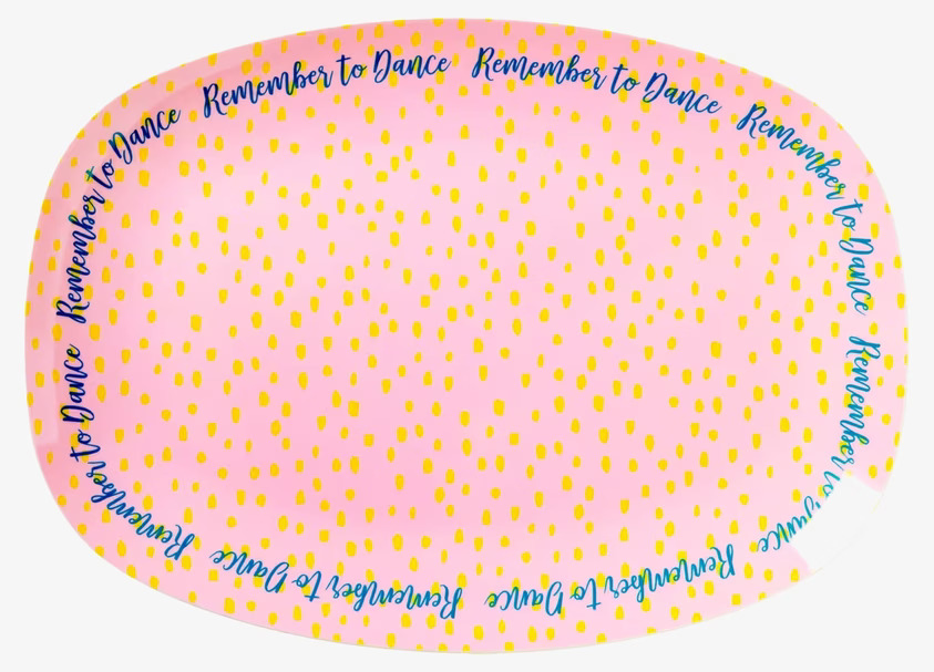 Liten Tallrik Remember to Dance från Rice med prickmönster
