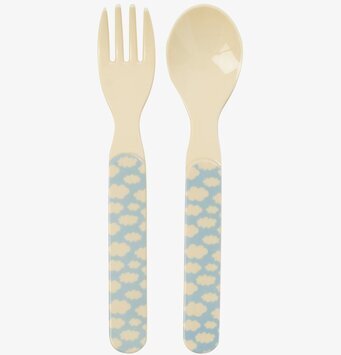 Bestickset Cloud Print från Rice med himmelskt molnmönster