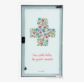 Medicinskåp (Piller vit) från Derriére la porte i metall