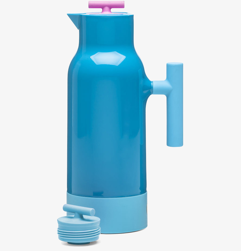 Accent Kaffekanna Turkos från Sagaform med rosa knopp