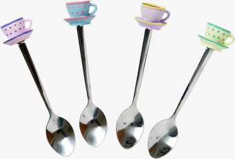 Teskedar Tekopp från Rice med färgglada handtag och tekoppar