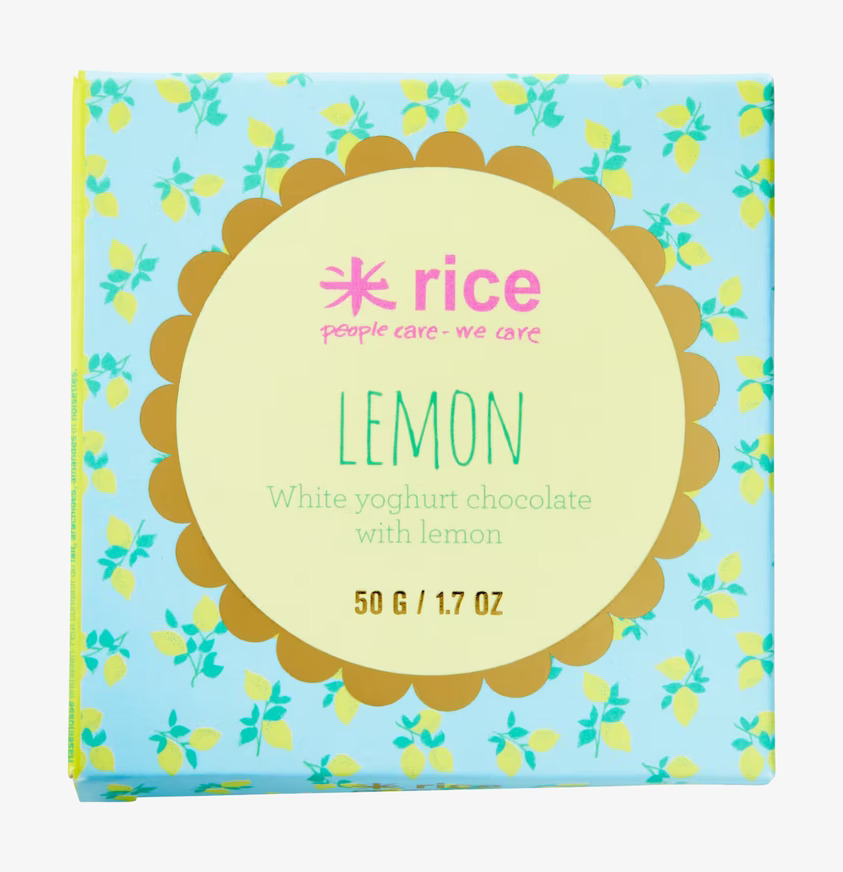 Chokladkaka Lemon från Rice med färgglad förpackning