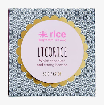 Chokladkaka Lakrits från Rice med vit choklad och lakrits