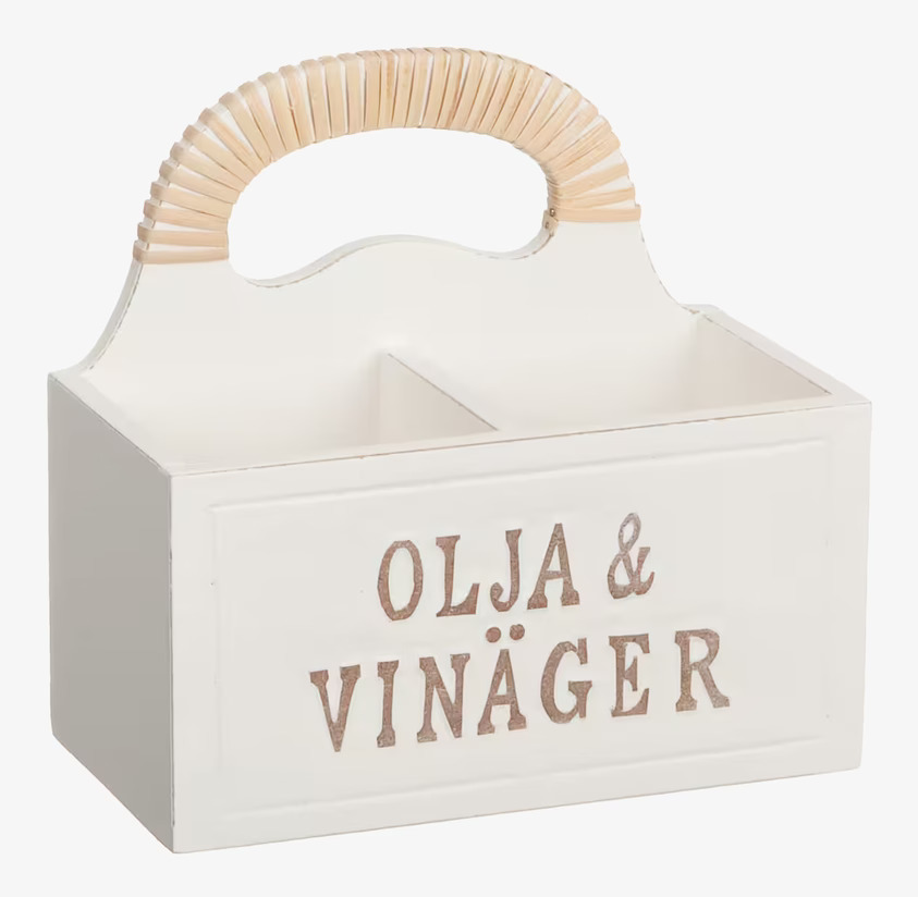 Låda Olja/Vinäger från Different Design i vitmålat trä