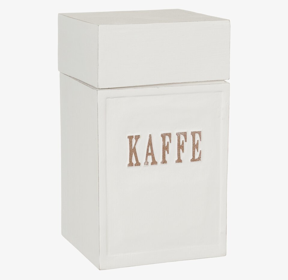 Trälåda Kaffe Vit från Different Design med vintage-tryck