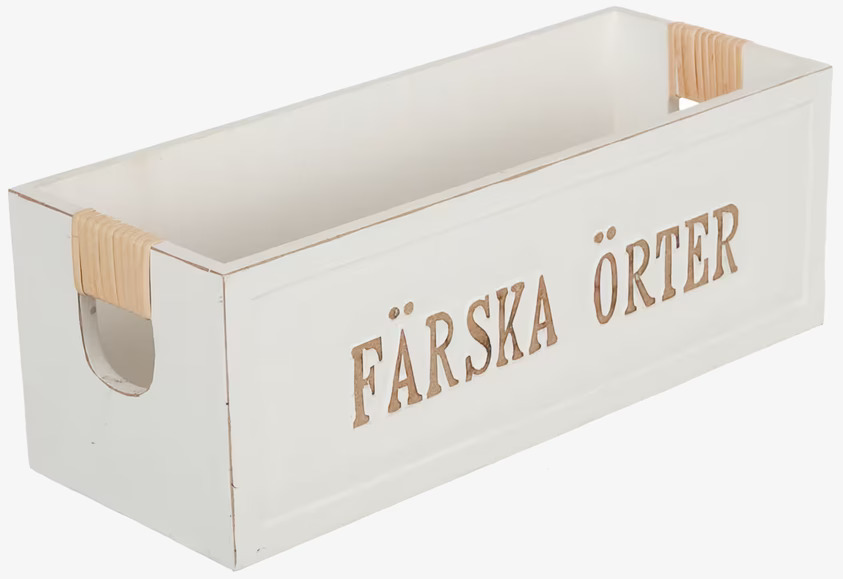 Trälåda Färska Örter från Different Design i vitt trä