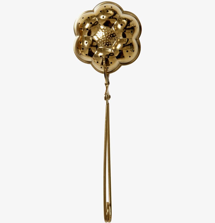 Tesil Guld Blomma från Rice, elegant metallblomma i guld