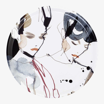 Bricka Fashion Vänninor från Dixie med konstnärligt mönster