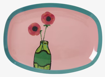 Liten Tallrik Flower Prints från Rice med färgrika detaljer