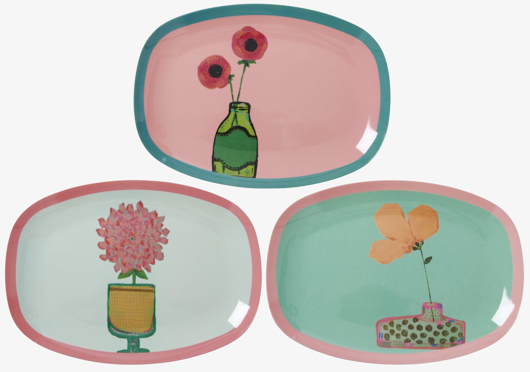 Liten Tallrik Flower Print från Rice med lekfull blomdesign