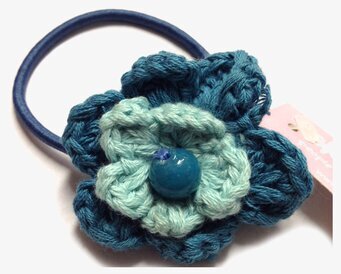 Hårsnodd Blomma Dimblå/Turkos/Dimblå från Rice